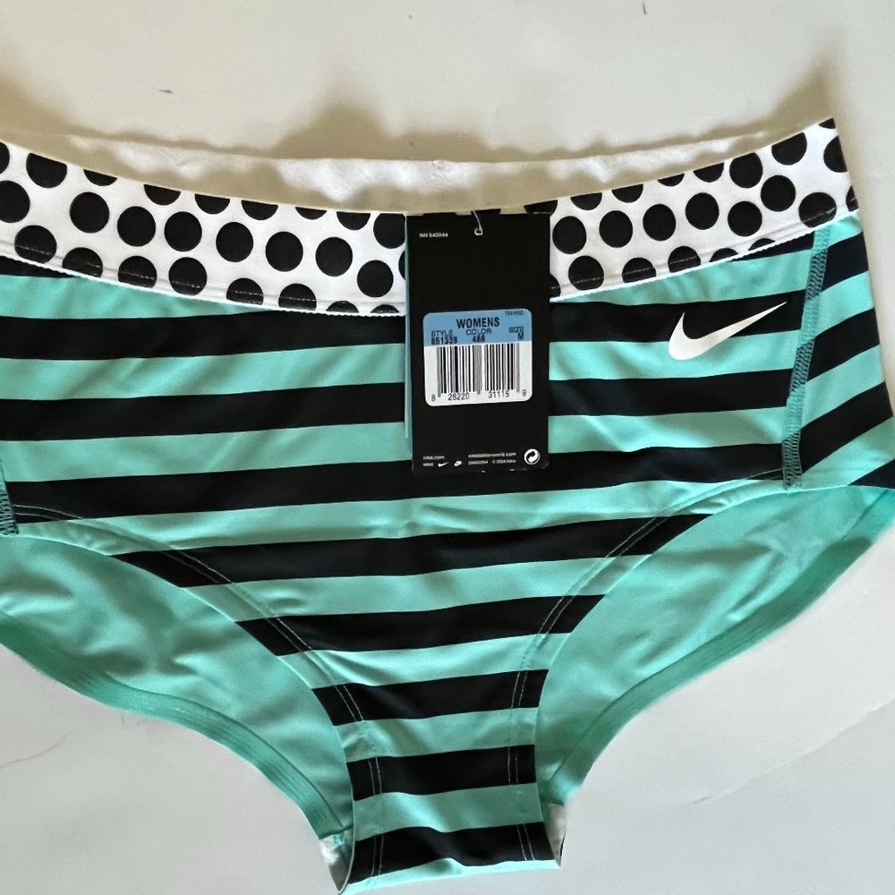 New Nike Dri-Fit Pro Training Running Bump Shorts Black Teal Women's Size M